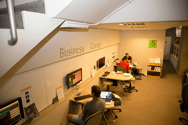 Business Corner, Chancellor Oppenheimer Library