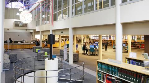 The Hub inside Chancellor Oppenheimer Library