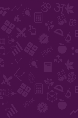 purple background with academic doodles